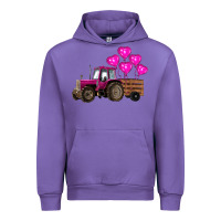 Tulip valentines day pink tractor with pink heart balloo Urban Hoodie - RanaPortraitStore