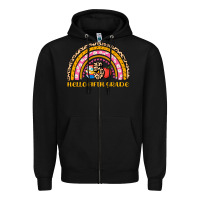 Black back to school rainbow hello fifth grade Zipper Hoodie - AdoDesignShop