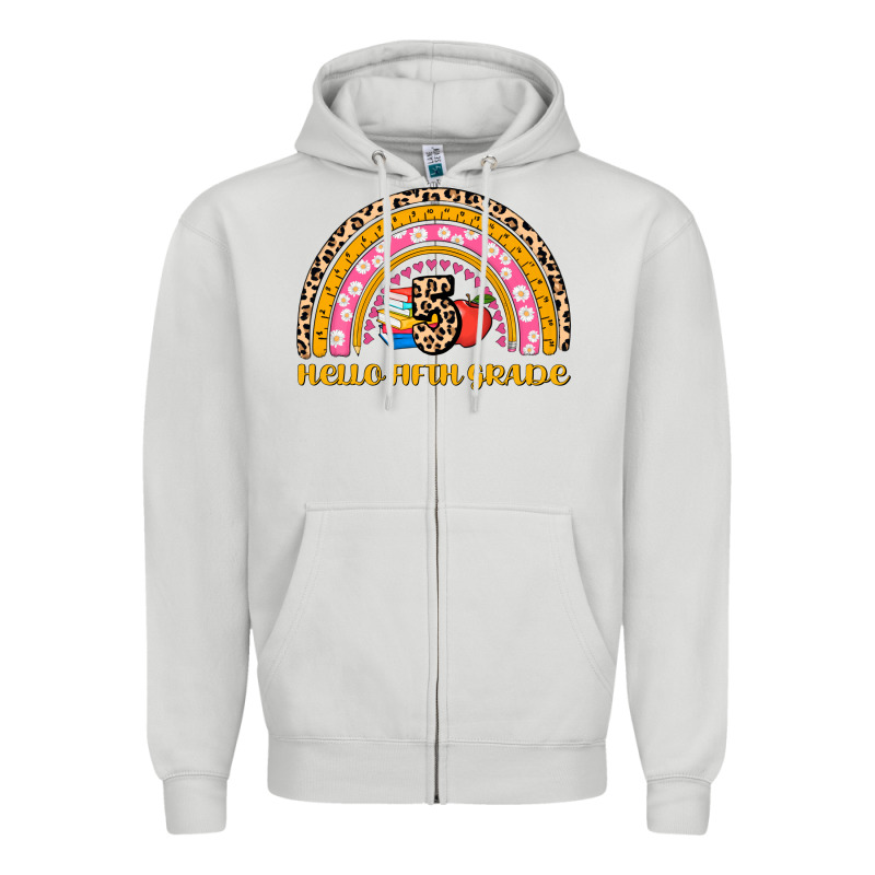 Back To School Rainbow Hello Fifth Grade Zipper Hoodie by AdoDesignShop | Teevron