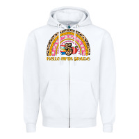 White back to school rainbow hello fifth grade Zipper Hoodie - AdoDesignShop