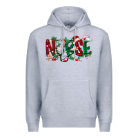 Heather Grey nurse christmas Premium Hoodie - RacoonDesign