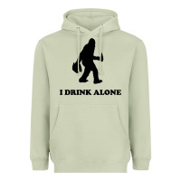 Matcha bigfoot sasquatch i drink alone Heavyweight Hoodie - artisFamous