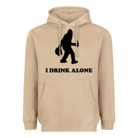 Mushroom bigfoot sasquatch i drink alone Heavyweight Hoodie - artisFamous