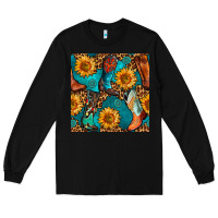 Black western cowboy boot seamless pattern Long Sleeve Tee - BundleAndBundleShop