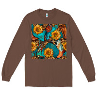 Chestnut western cowboy boot seamless pattern Long Sleeve Tee - BundleAndBundleShop