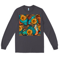 Smoke western cowboy boot seamless pattern Long Sleeve Tee - BundleAndBundleShop