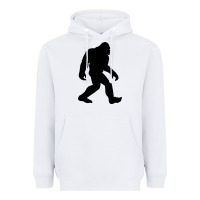 White bigfoot in black design Heavyweight Hoodie - artisFamous