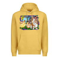 Antique Gold easter farm chicks and bunny Premium Hoodie - RanaPortraitStore