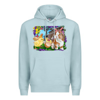 Blue Mist easter farm chicks and bunny Premium Hoodie - RanaPortraitStore