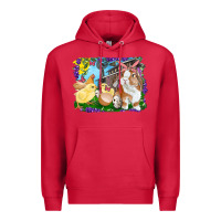 Cardinal easter farm chicks and bunny Premium Hoodie - RanaPortraitStore