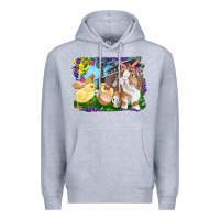 Heather Grey easter farm chicks and bunny Premium Hoodie - RanaPortraitStore
