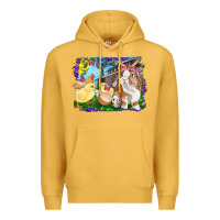 Mustard easter farm chicks and bunny Premium Hoodie - RanaPortraitStore