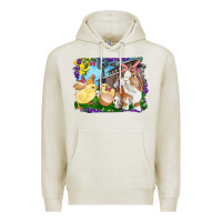 Oatmeal Heather easter farm chicks and bunny Premium Hoodie - RanaPortraitStore