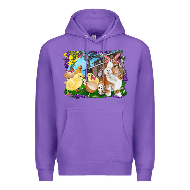 Easter Farm Chicks And Bunny Premium Hoodie by RanaPortraitStore | Teevron