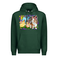 Sports Green easter farm chicks and bunny Premium Hoodie - RanaPortraitStore