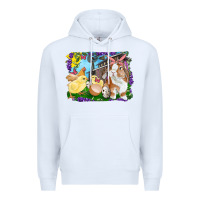 White easter farm chicks and bunny Premium Hoodie - RanaPortraitStore