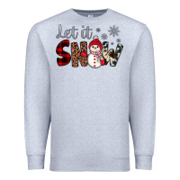 Heather Grey let it snow snowman Premium Sweatshirt - JahusDesignShop