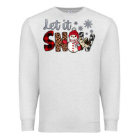 Oatmeal Heather let it snow snowman Premium Sweatshirt - JahusDesignShop