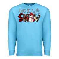 Ocean Blue let it snow snowman Premium Sweatshirt - JahusDesignShop