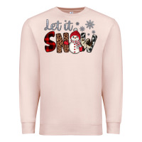Pale Pink let it snow snowman Premium Sweatshirt - JahusDesignShop