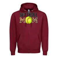 Burgundy softball mom Zipper Hoodie - AdoDesignShop