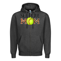 Charcoal Heather softball mom Zipper Hoodie - AdoDesignShop
