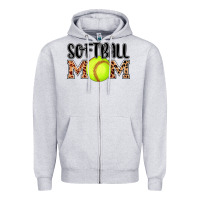 Heather Grey softball mom Zipper Hoodie - AdoDesignShop