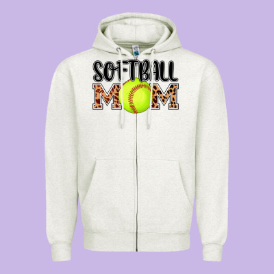 Softball Mom Zipper Hoodie Designed By Adodesignshop