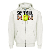 Oatmeal Heather softball mom Zipper Hoodie - AdoDesignShop