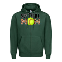 Sports Green softball mom Zipper Hoodie - AdoDesignShop