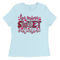 Baby Blue be mine sweet valentine Ladies Tee - OliviaCreatesArt