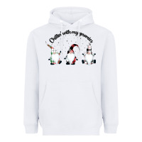 White chillin' with my gnomies for light Heavyweight Hoodie - artisFamous