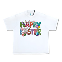White Western Happy Easter Urban Heavy Tee - BundleAndBundleShop