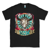 Black Mom Bull Skull Mother's Day Classic Tee - CowGirlArtShop