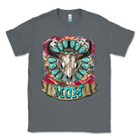 Charcoal Heather Mom Bull Skull Mother's Day Classic Tee - CowGirlArtShop