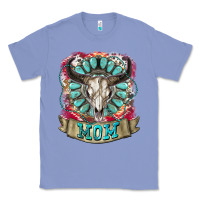 Colony Blue Mom Bull Skull Mother's Day Classic Tee - CowGirlArtShop