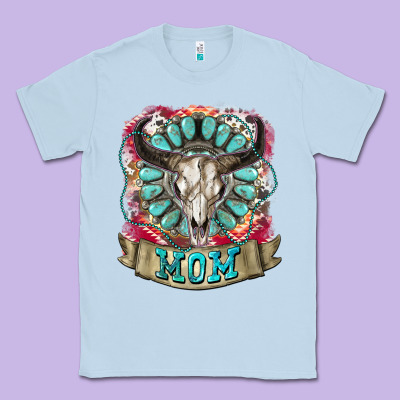 Mom Bull Skull Mother's Day Classic Tee Designed By Cowgirlartshop