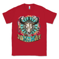 Red Mom Bull Skull Mother's Day Classic Tee - CowGirlArtShop