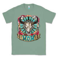 Sage Mom Bull Skull Mother's Day Classic Tee - CowGirlArtShop