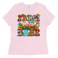 Bubblegum Pink western farm babe Ladies Tee - OliviaCreatesArt