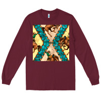 Burgundy native american aztec seamless pattern 6 Long Sleeve Tee - BundleAndBundleShop
