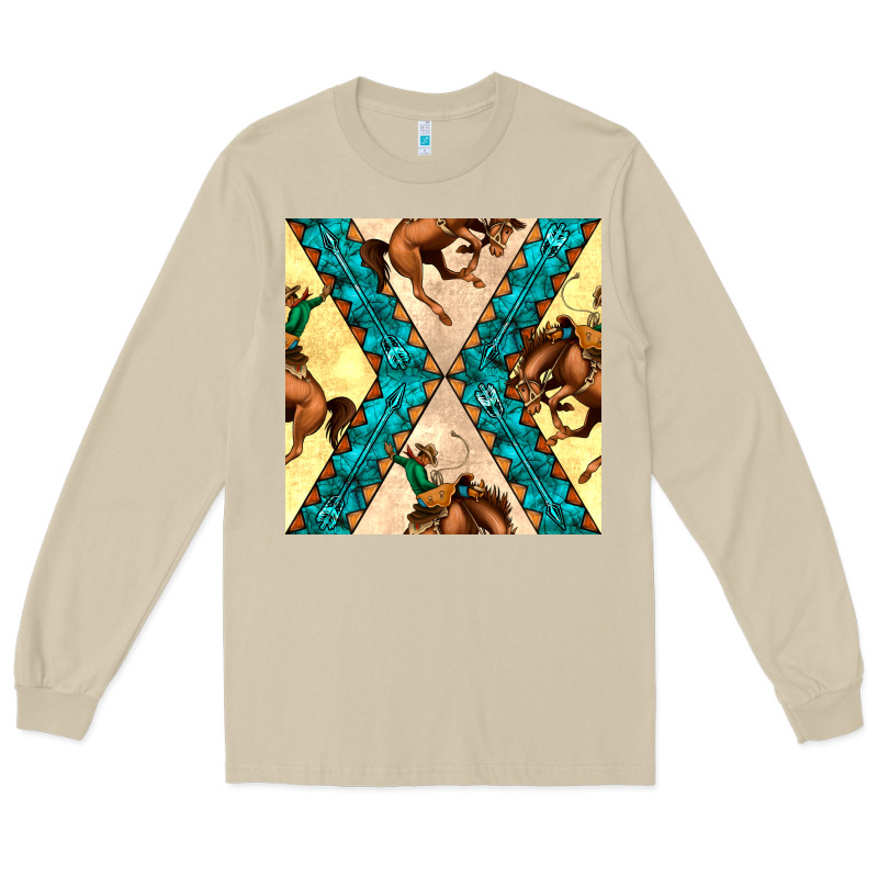 Native American Aztec Seamless Pattern 6 Long Sleeve Tee by BundleAndBundleShop | Teevron
