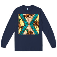 Navy native american aztec seamless pattern 6 Long Sleeve Tee - BundleAndBundleShop
