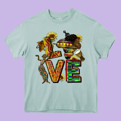 Love Juneteenth Africa Heavy Core Tee Designed By Cowgirlartshop