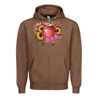 Chestnut apple sunflower back to school background Zipper Hoodie - AdoDesignShop