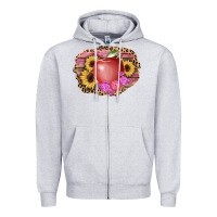 Heather Grey apple sunflower back to school background Zipper Hoodie - AdoDesignShop