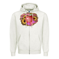 Oatmeal Heather apple sunflower back to school background Zipper Hoodie - AdoDesignShop