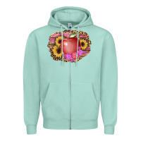 Seafoam apple sunflower back to school background Zipper Hoodie - AdoDesignShop