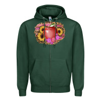 Sports Green apple sunflower back to school background Zipper Hoodie - AdoDesignShop