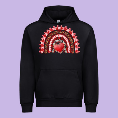Valentines Day Rainbow With Heart Urban Hoodie Designed By Ranaportraitstore